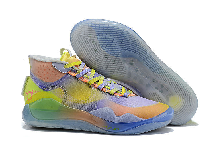 2020 Nike KD 12 Yellow light Purple Orange Shoes